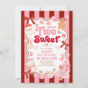 Christmas Two Sweet 2nd Birthday Invitation