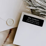 Christmas Typewriter | Black Return Address Return Address Label<br><div class="desc">These simple and minimalist,  black and white Christmas holiday return address labels feature your name and return address in white typewriter look text on a dark black background.</div>