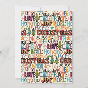 christmas typography holiday card