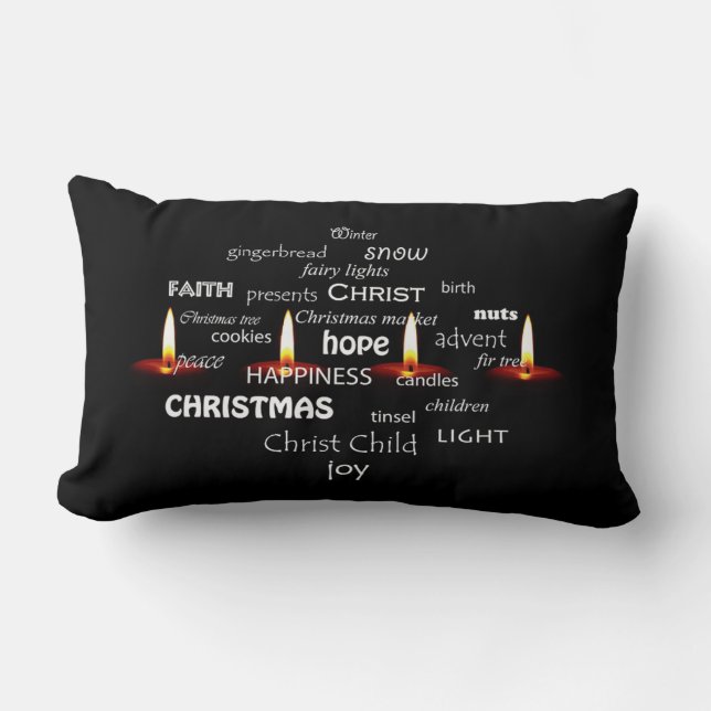 Christmas Typography Lumbar Cushion (Front)
