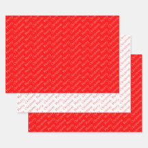 Christmas Typography Red and White Wrapping Paper