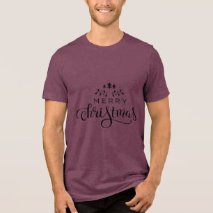 Christmas Typography Sayings Tri-Blend Shirt