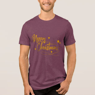 Christmas Typography Sayings Tri-Blend Shirt