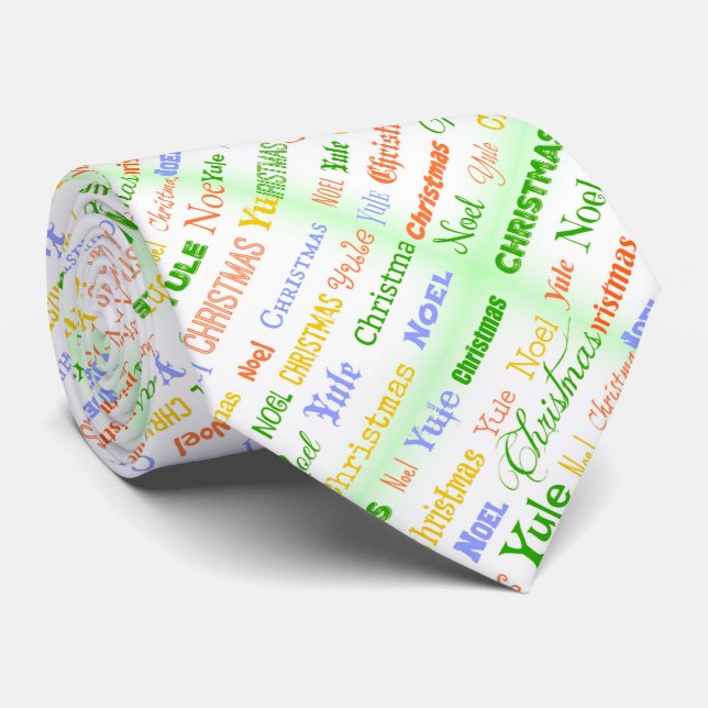 Christmas Typography Tie (Rolled)