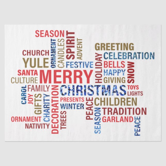 Christmas Typography Tissue Paper (Front)