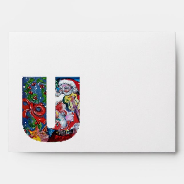 CHRISTMAS U LETTER /SANTA  CLAUS WITH VIOLIN ENVELOPE (Front)
