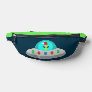Christmas UFO Ho Ho Alien flying saucer Bum Bags