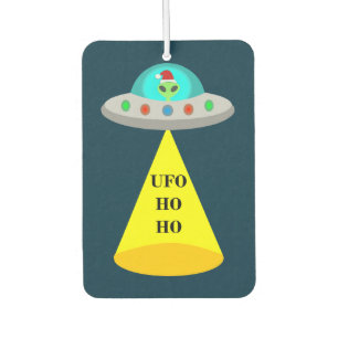 Christmas UFO Ho Ho Alien flying saucer Car Air Freshener