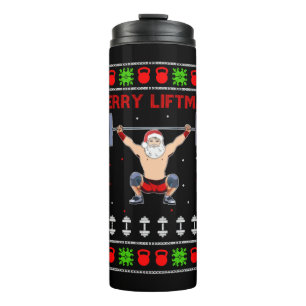 Christmas Ugly Christmas Weightlifting Thermal Tumbler