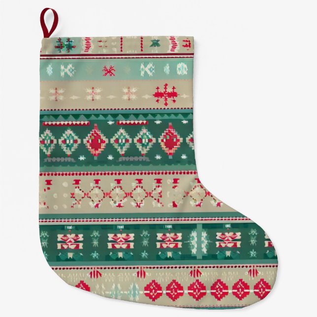 Christmas Ugly Sweater 2 Large Christmas Stocking (Front)