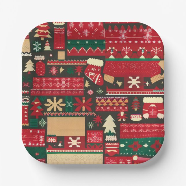 Christmas Ugly Sweater 7 Paper Plate (Front)