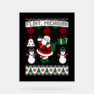 Christmas Ugly Sweater Flint Michigan Acrylic Sign