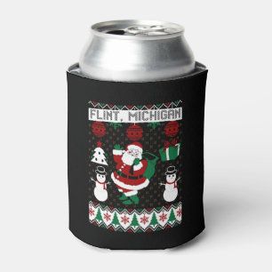 Christmas Ugly Sweater Flint Michigan Can Cooler