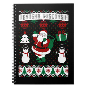 Christmas Ugly Sweater Kenosha Wisconsin Notebook