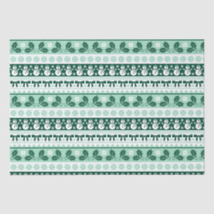 Christmas Ugly Sweater Knit Pattern in Mint Green Tissue Paper