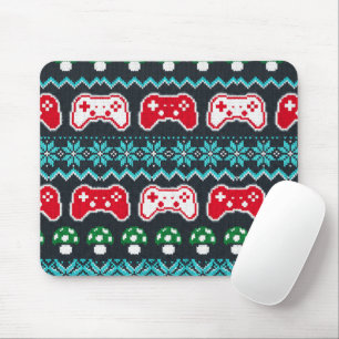 Christmas Ugly Sweater Pattern Gaming Controller Mouse Pad