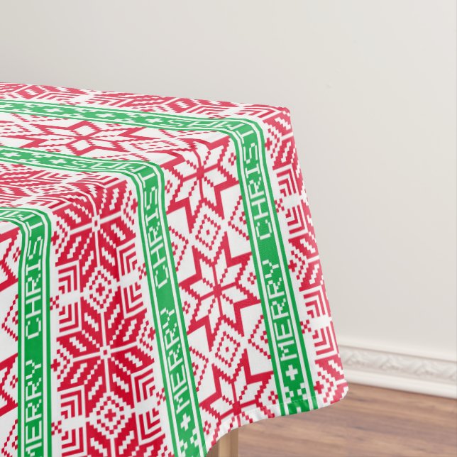 Christmas ugly sweater pattern Holiday tablecloth (In Situ)