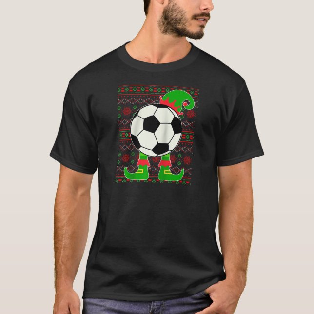 Christmas Ugly Sweater Soccer Ball Xmas Elf Squad  (Front)