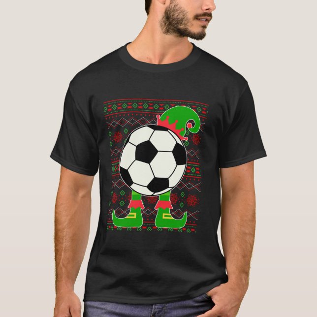 Christmas Ugly Sweater Soccer Ball Xmas Elf Squad  (Front)