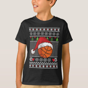 Christmas Ugly Sweater Style Basketball Xmas Merry