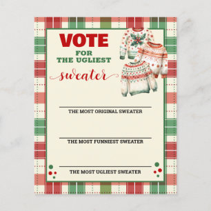 Christmas Ugly Sweater Voting Card