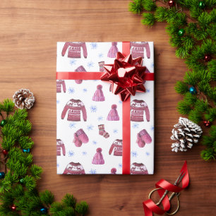 Christmas Ugly Sweater & Winter Hat Wrapping Paper