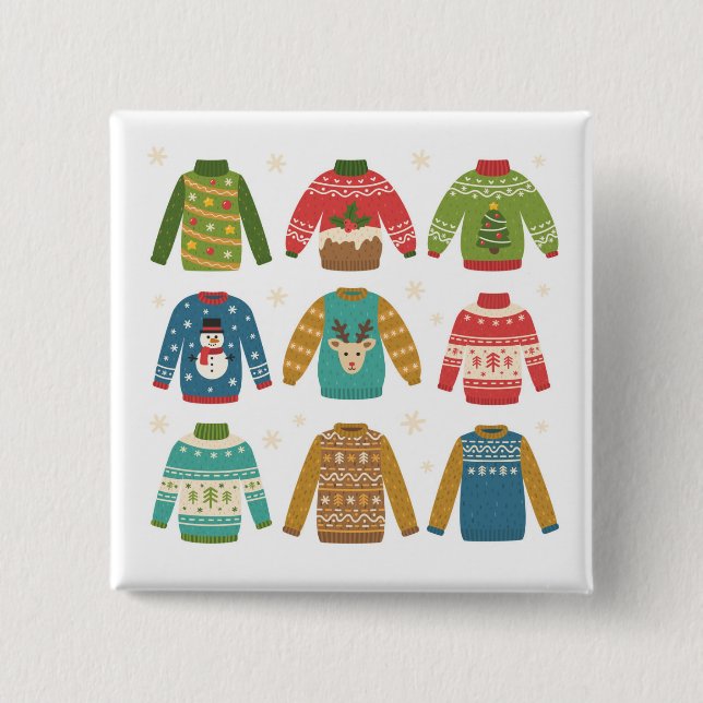 Christmas Ugly Sweaters 15 Cm Square Badge (Front)