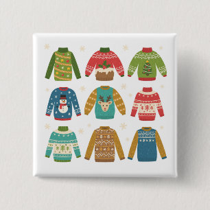 Christmas Ugly Sweaters 15 Cm Square Badge
