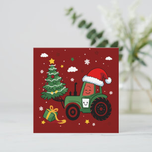 Christmas Ugly Xmas Funny Santa Reindeer Truck Holiday Card