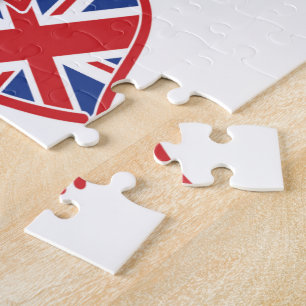 Christmas UK USA Patriotic Heats Jigsaw Puzzle