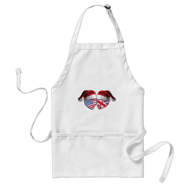 Christmas UK USA Patriotic Heats Standard Apron (Front)