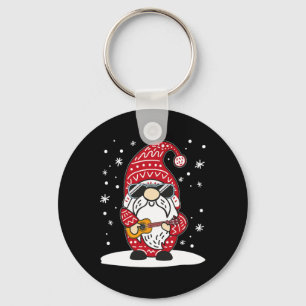 Christmas Ukulele Xmas Gnome Playing Uke Guitar Mu Key Ring
