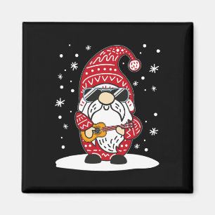 Christmas Ukulele Xmas Gnome Playing Uke Guitar Mu Magnet