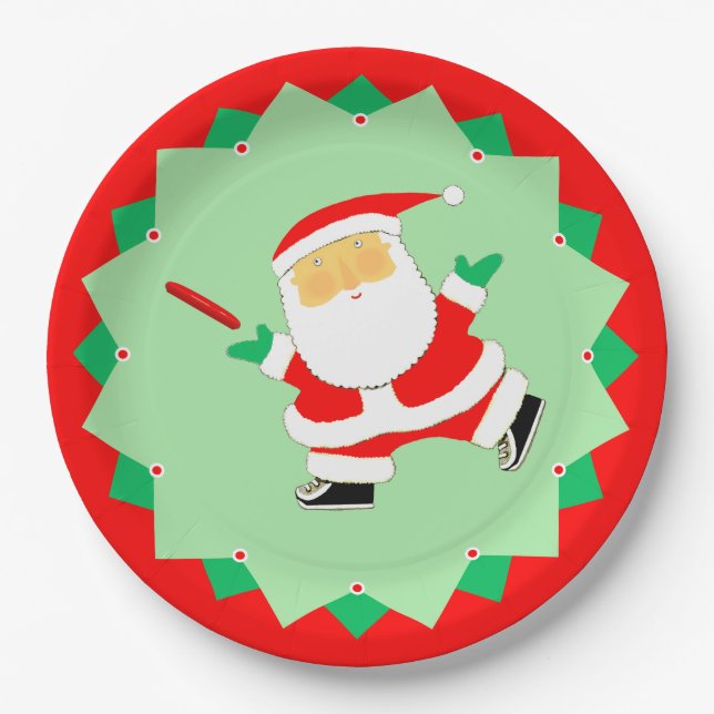 Christmas Ultimate Frisbee Paper Plate (Front)