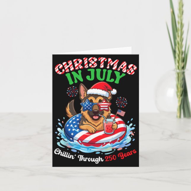 Christmas Uly German Shepherd Dog Chillin Through Card (Front)