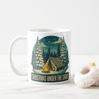 Christmas Under the Stars Camping Scene Coffee Mug