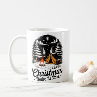 Christmas Under the Stars Camping Scene Coffee Mug