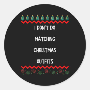 Christmas - Uni-adults - Black - Small - Long Slee Classic Round Sticker