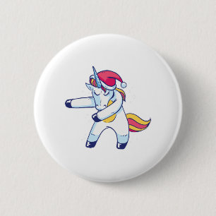 Christmas Unicorn 6 Cm Round Badge