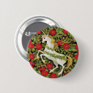 Christmas Unicorn 6 Cm Round Badge