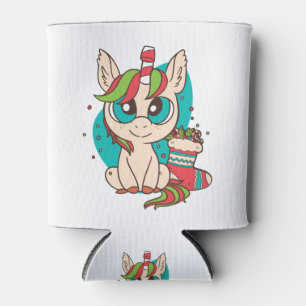 Christmas Unicorn Baby Can Cooler