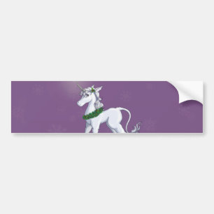Christmas Unicorn Bumper Sticker