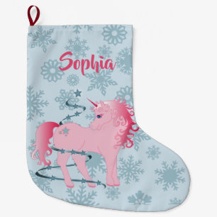 Christmas Unicorn Cute Large Christmas Stocking