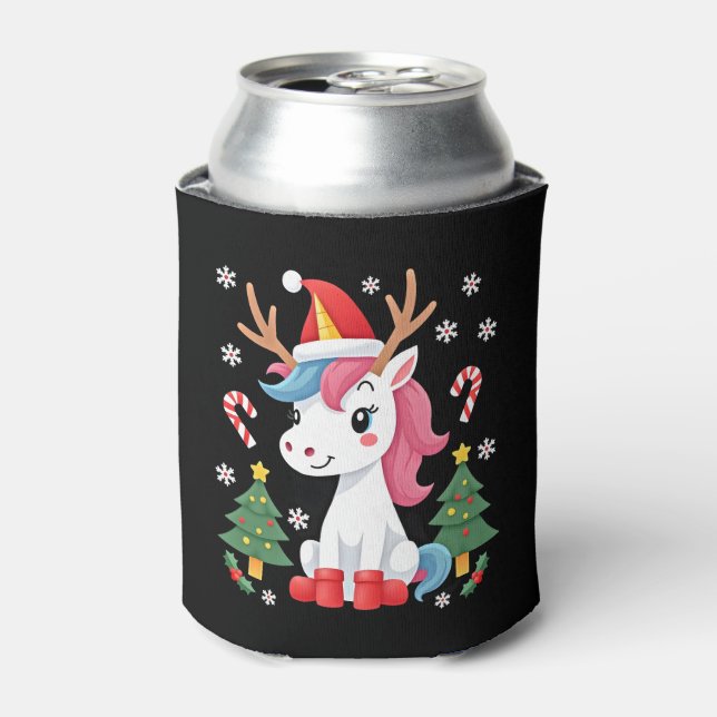 Christmas Unicorn Cute Magical Xmas Toddler Girls  Can Cooler (Can Front)