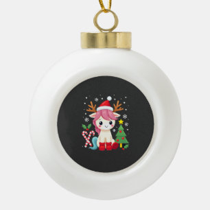 Christmas Unicorn Cute Magical Xmas Toddler Girls Ceramic Ball Christmas Ornament