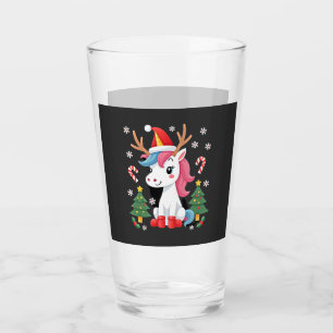 Christmas Unicorn Cute Magical Xmas Toddler Girls Glass