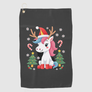 Christmas Unicorn Cute Magical Xmas Toddler Girls Golf Towel