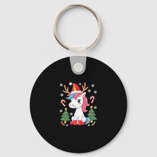 Christmas Unicorn Cute Magical Xmas Toddler Girls Key Ring
