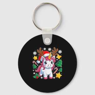 Christmas Unicorn Cute Magical Xmas Toddler Girls Key Ring