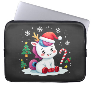 Christmas Unicorn Cute Magical Xmas Toddler Girls Laptop Sleeve